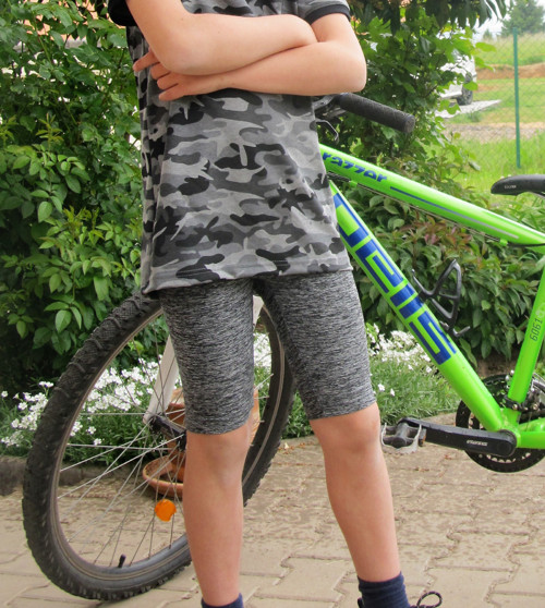 Krátké legíny ke kolenům - sportovní " melír "