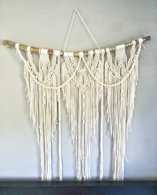 Třídílné macrame v krémové barvě — foto 1