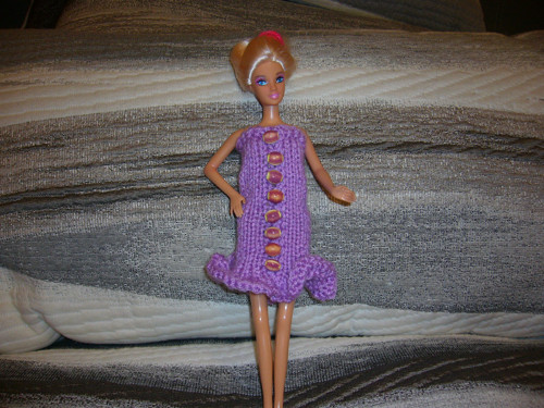 Barbie - šatičky fialové s korálky