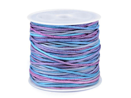 Šňůra bavlněná 1mm multicolor (1ks) - modrá sv.