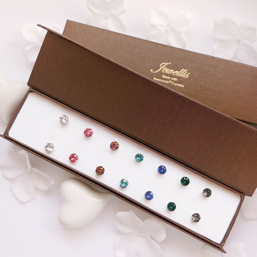 Dárkový ocelový set 7 párů náušnic- Swarovski
