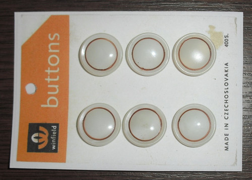 6x starožitné SKLENĚNÉ knoflíky, hladké, lesklé
