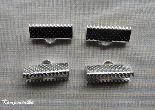 Koncovka plochá starostříbrná 16x7mm 4kusy