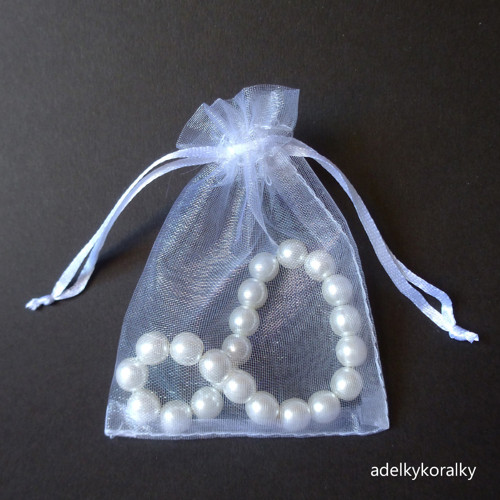 Dárkový sáček z organzy 7x9 cm - bílý