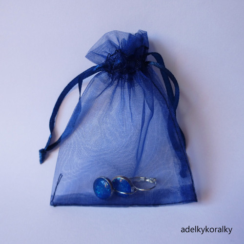 Dárkový sáček z organzy 7x9 cm - modrý