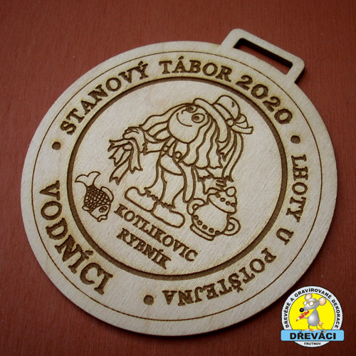 Dřevěné MEDAILE "STANOVÝ TÁBOR - vodníci"...