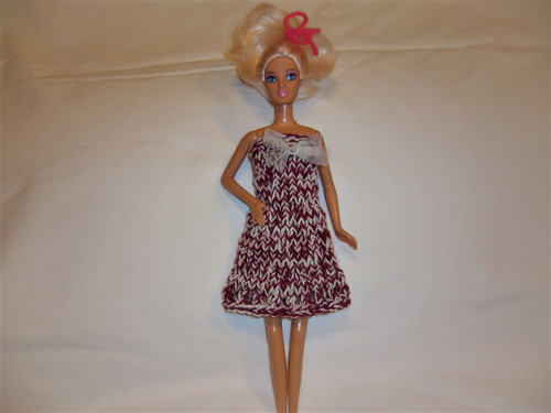 Barbie - červenobílé šatičky