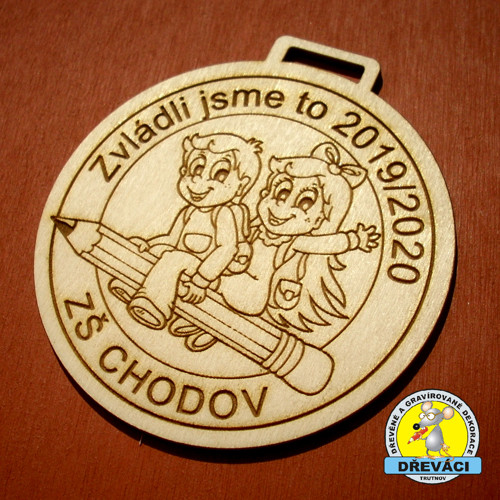 Dřevěná MEDAILE ZŠ Chodov - zvládli jsme to!