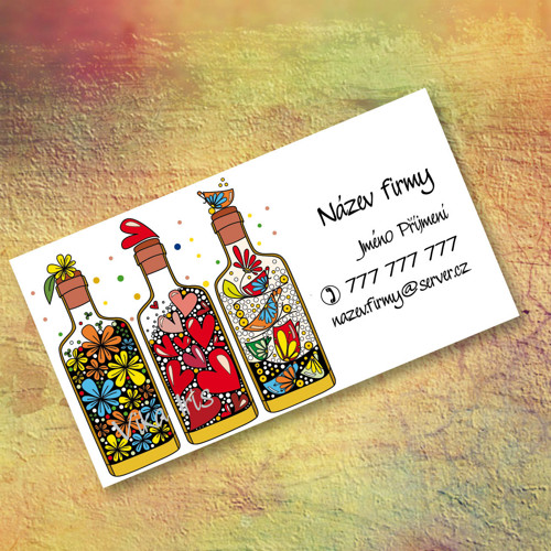 Láhev - miluju kafe na zahradě 1 - vizitky 200 ks