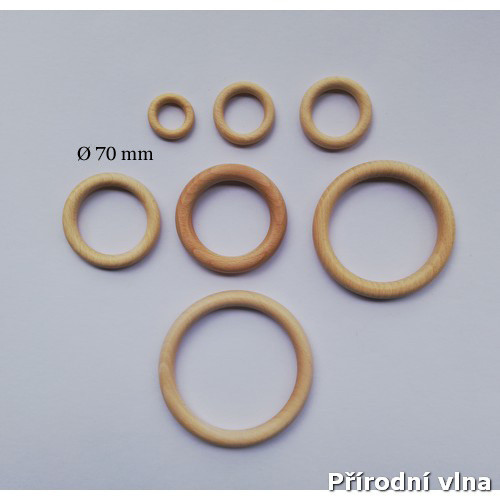 Dřevěný kroužek prům. 70 x 10 mm přírodní buk