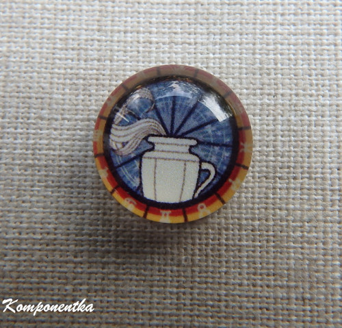 Skleněný kabošon měsíční znamení vodnář 12mm