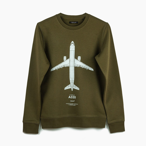 Airbus A320 svetrová mikina khaki XS