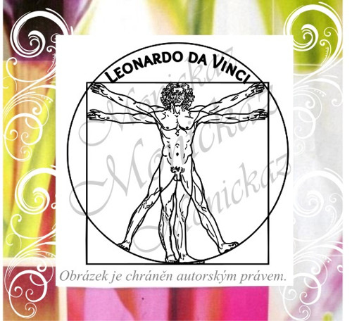 Leonardo da Vinci Virtuviův muž. Razítko. — foto 1