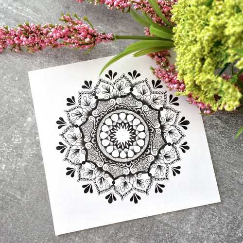 Hluboko, mandala, originál kresby