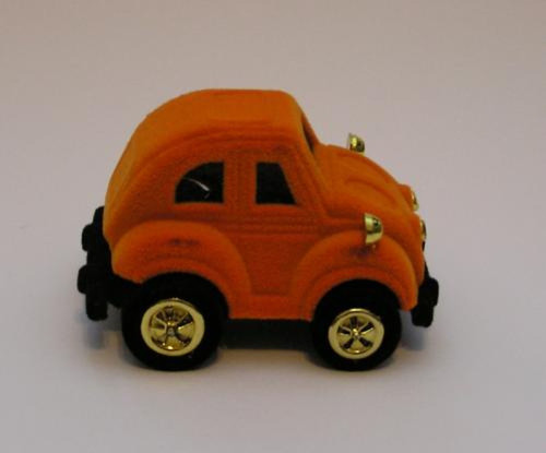 Sametová krabička na šperky - auto oranžové — foto 1
