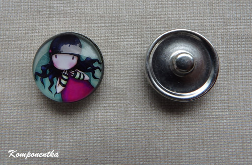 Skleněný kabošon Gorjuss na buttonu 18mm
