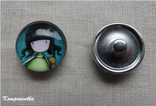 Skleněný kabošon Gorjuss na buttonu 18mm