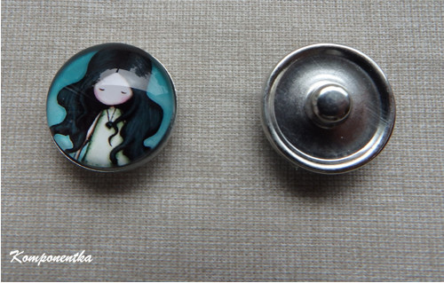 Skleněný kabošon Gorjuss na buttonu 18mm