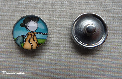 Skleněný kabošon Gorjuss na buttonu 18mm — foto 1