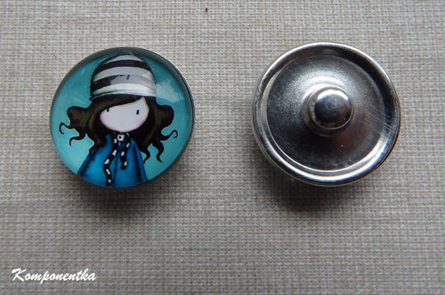 Skleněný kabošon Gorjuss na buttonu 18mm