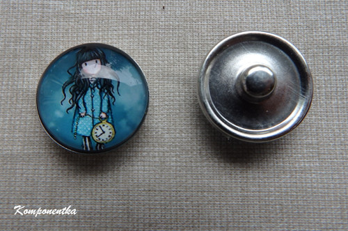 Skleněný kabošon Gorjuss na buttonu 18mm — foto 1