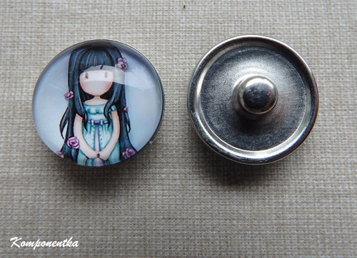 Skleněný kabošon Gorjuss na buttonu 18mm — foto 1
