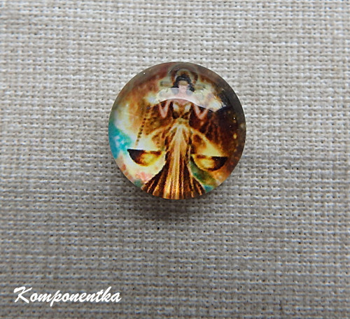 Skleněný kabošon měsíční znamení Váhy 12mm