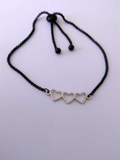 Náramek HEARTS black — foto 1