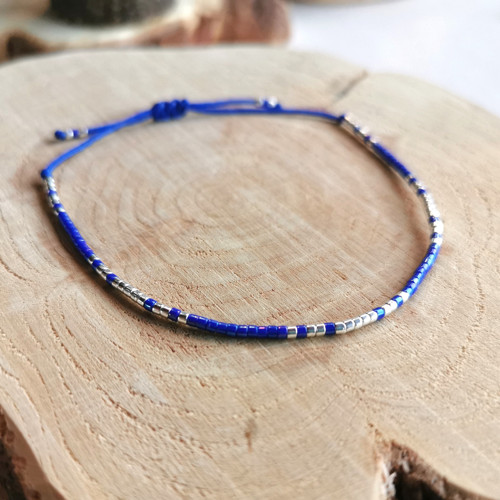 Miyuki náramek SILVER / SHINY BLUE — foto 1