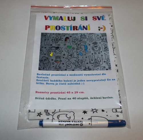 Vymaluj si prostírání - abeceda + fix