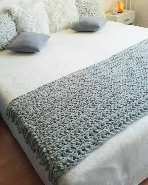 HYGGE háčkovaný PŘEHOZ na postel