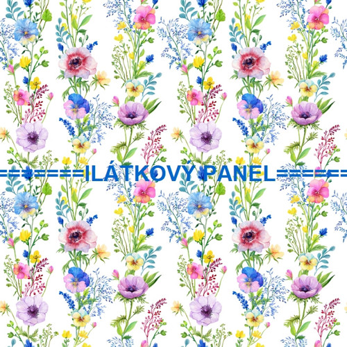 Bavlněný panel 25 x 25cm kolekce JARNÍ LOUKA