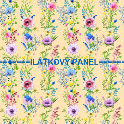 Bavlněný panel 25 x 25cm kolekce JARNÍ LOUKA