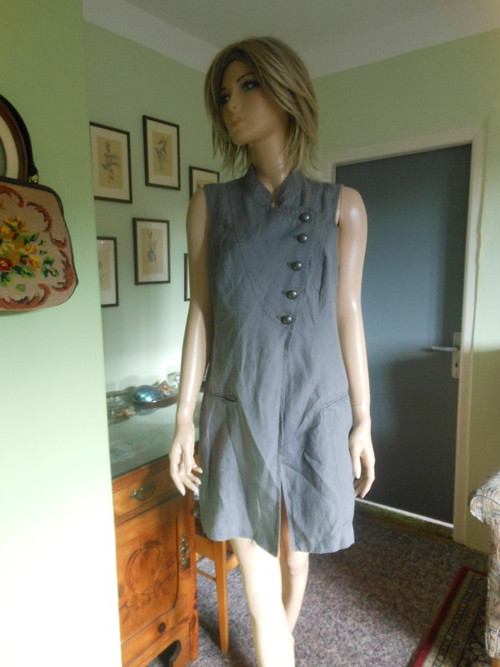 Plátěné šaty stylové, vel.38 — foto 1