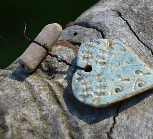 Závěs driftwood srdce — foto 1