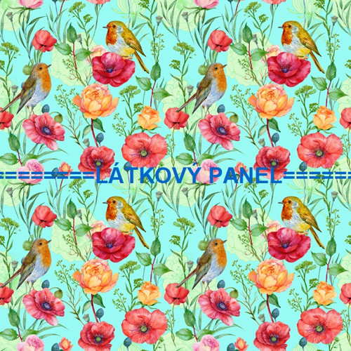 Bavlněný panel 25 x 25cm kolekce VLČÍ MÁKY — foto 1