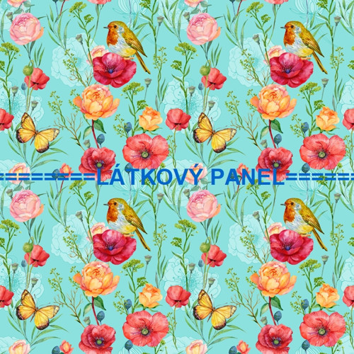 Bavlněný panel 25 x 25cm kolekce VLČÍ MÁKY — foto 1
