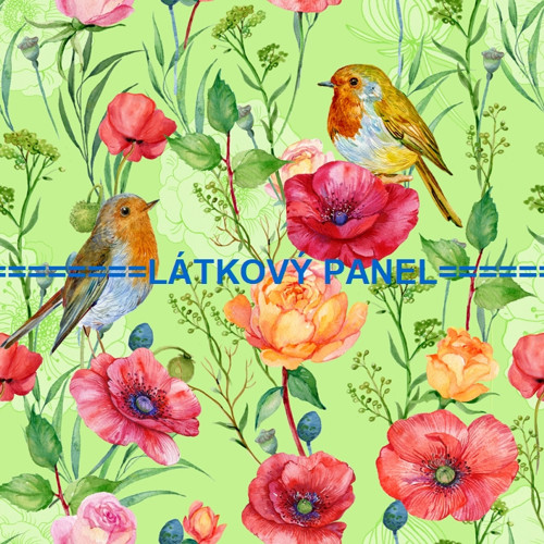 Bavlněný panel 25 x 25cm kolekce VLČÍ MÁKY