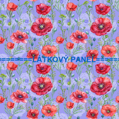 Bavlněný panel 25 x 25cm kolekce VLČÍ MÁKY