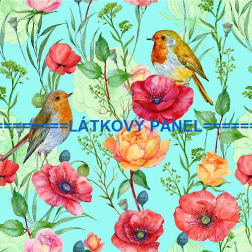 Bavlněný panel 25 x 25cm kolekce VLČÍ MÁKY — foto 1