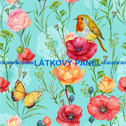 Bavlněný panel 25 x 25cm kolekce VLČÍ MÁKY