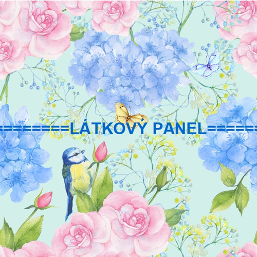 Bavlněný panel 25 x 25cm kolekce LETNÍ KVĚTINY