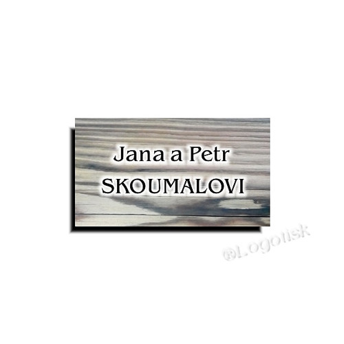 Cedulka-jmenovka na dveře fotopotisk vzor dřevo 3