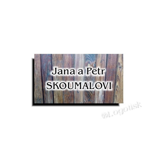 Cedulka-jmenovka na dveře fotopotisk vzor dřevo