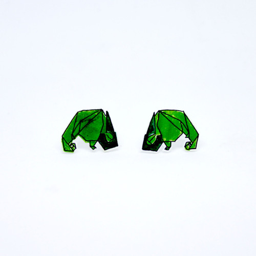 Náušnice: Origami chameleoni