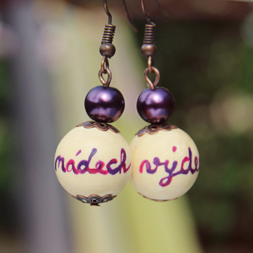 Nádech, výdech, dřevěné náušnice — foto 1