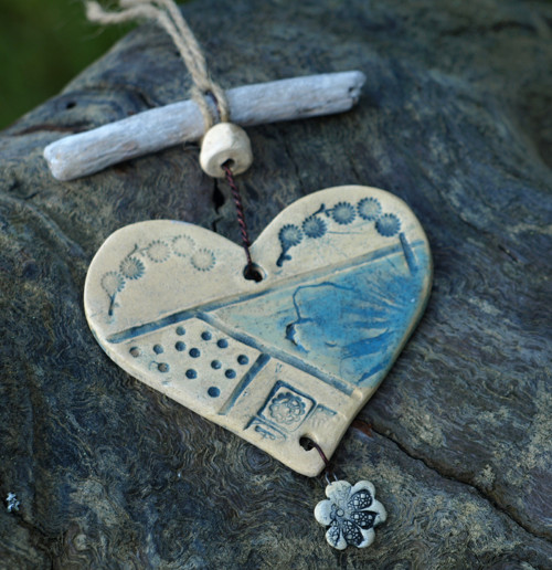 Závěs driftwood srdce — foto 1