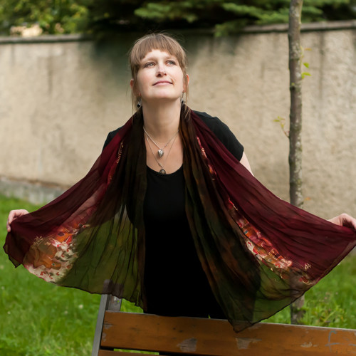 Šála hedvábná vínovozelená na objednávku — foto 1