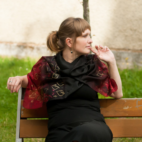 Šála hedvábná černá — foto 1