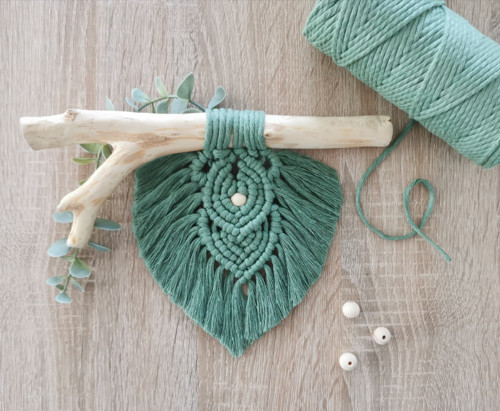 Macrame list - eukalyptová — foto 1